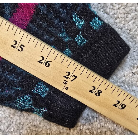 Koret Career VTG Sweater Pullover Colorful Floral Acrylic Nylon Black Women's L - Picture 7 of 11